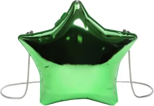 Women Acrylic Clutch Purse Star Shape Handbag Unique Evening Bag Chain Crossbody Bag for Formal Party Wedding