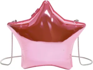 Women Acrylic Clutch Purse Star Shape Handbag Unique Evening Bag Chain Crossbody Bag for Formal Party Wedding