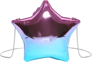 Women Acrylic Clutch Purse Star Shape Handbag Unique Evening Bag Chain Crossbody Bag for Formal Party Wedding