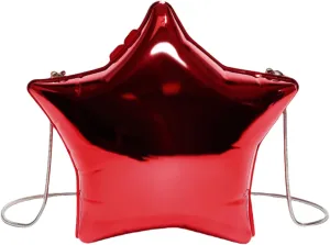 Women Acrylic Clutch Purse Star Shape Handbag Unique Evening Bag Chain Crossbody Bag for Formal Party Wedding