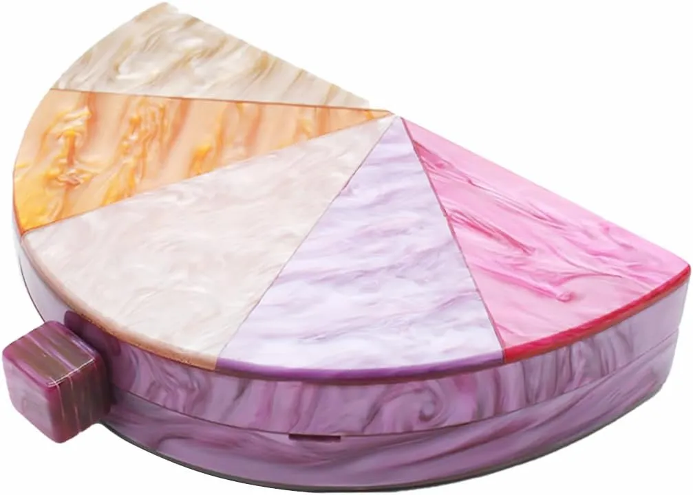 Women Acrylic Purses and Handbags Semicircle Acrylic Clutch Unique Crossbody Bag with Chain Party Evening Bag