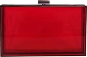 Women Clear Purse Acrylic Evening Clutch Bag Shoulder Handbag Unique Evening Bags and Clutches Crossbody Purse Dark Red-T