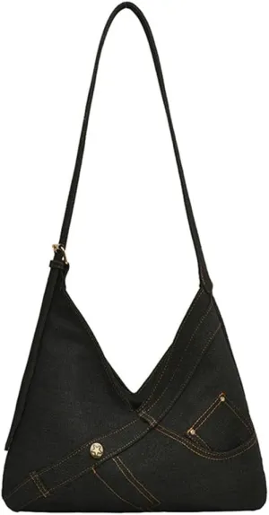 Women Denim Shoulder Bag Fashion Hobo Crossbody Bags Slouchy Tote Bag Handbag Purse Casual