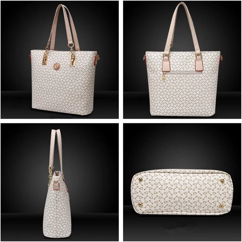 Women Handbag Set 6 Pcs PU Leather Tote Purse Set Multi-purpose Classic Shoulder Bag