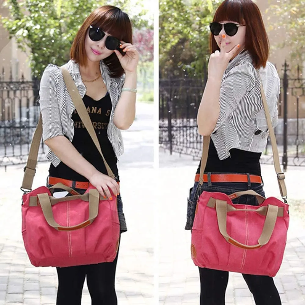 Women Handbag Tote Top Handle Satchel Shoulder Bag Casual Vintage Purse Canvas Bags
