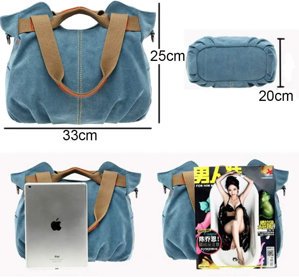 Women Handbag Tote Top Handle Satchel Shoulder Bag Casual Vintage Purse Canvas Bags