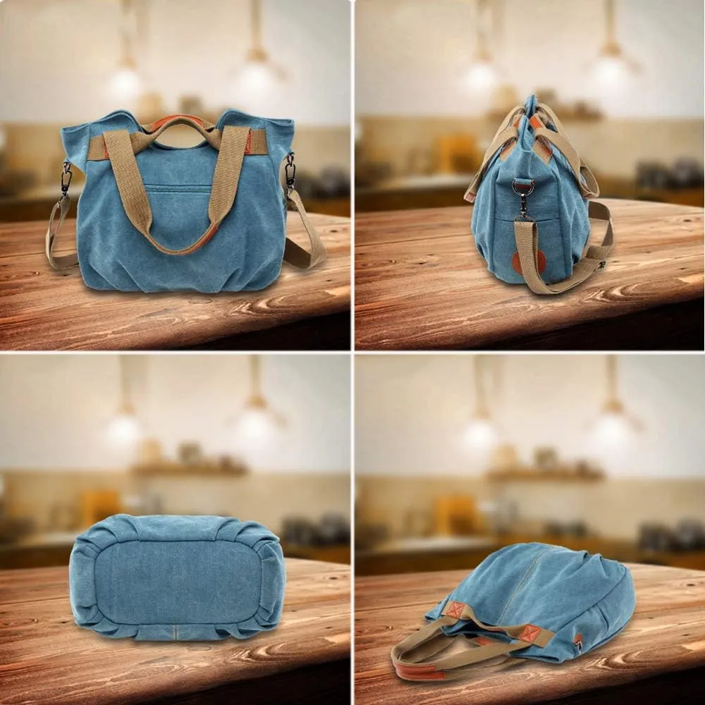 Women Handbag Tote Top Handle Satchel Shoulder Bag Casual Vintage Purse Canvas Bags
