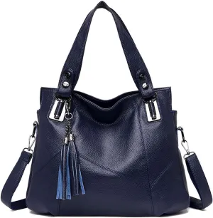 Women Satchel Bags Handle Shoulder Handbags PU Leather Tassel Crossbody Purse