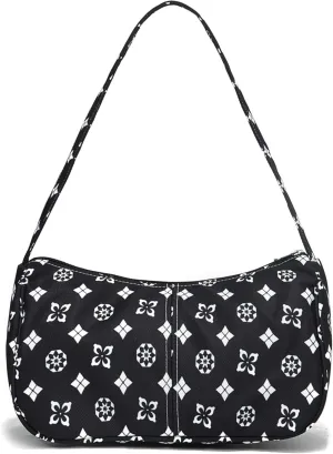 Women Shoulder Handbags Trendy Small Crossbody Bags Prints Hobo Bags with Zipper Crescent Purse For Ladies