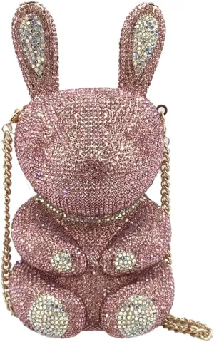 Women Sparkly Crystal Clutch Bag Unique Rabbit Rhinestone Evening Purse Formal Diamond Handbags for Wedding Party
