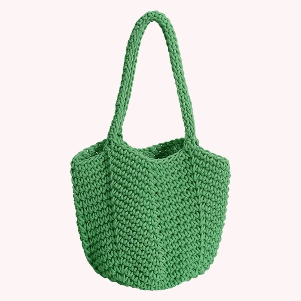 Women Tote Bags Korean Style Underarm Bag Summer Casual Simple Soft Solid Color Elegant Portable Bag