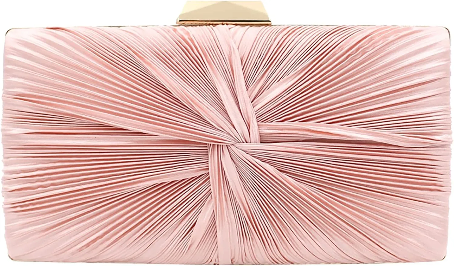 Women's Clutch Bag Pink Pleated Silk Satin Purses Classic Party Handbags Evening Bag for Bridal Wedding Banquet