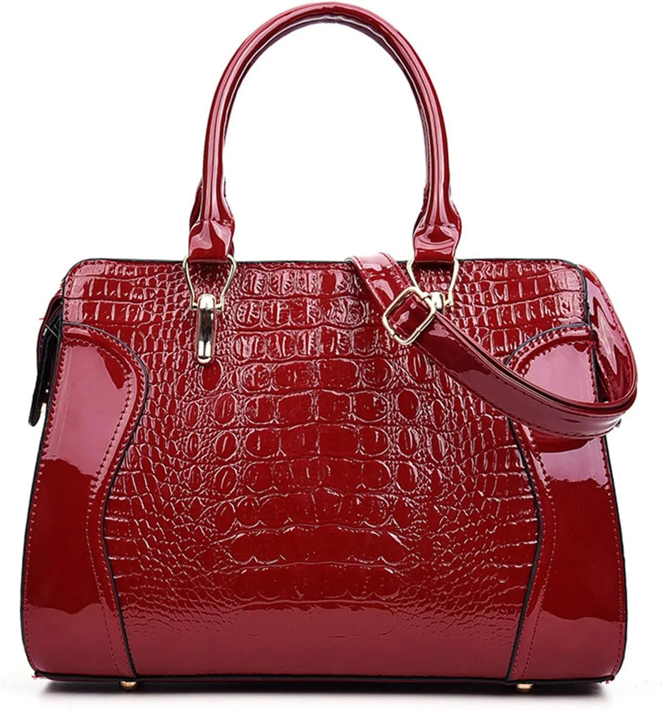 Women's Crocodile Pattern Handbag and Purse PU Leather Classic Satchel Crossbody Outdoor Work Top Handle Shoulder Bagbag261OWOISS