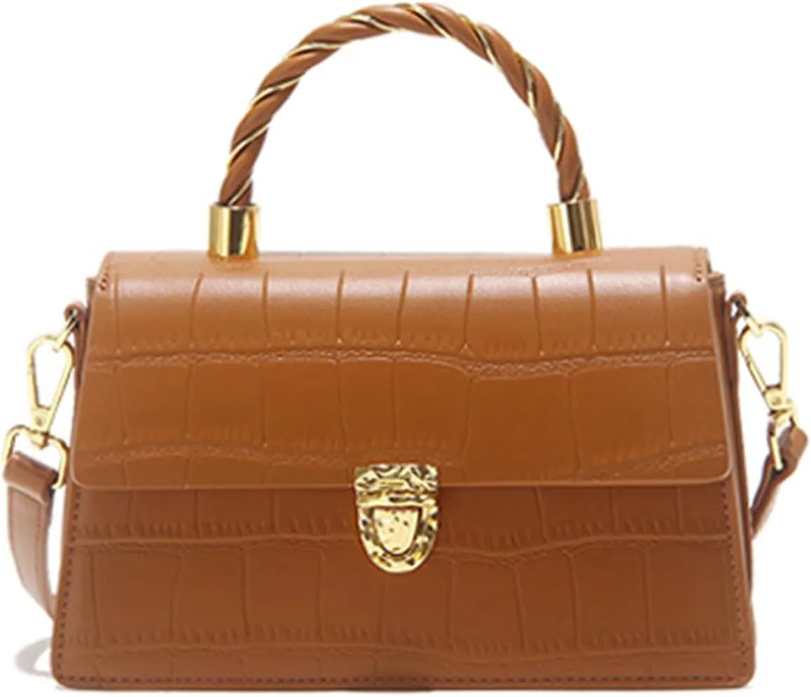 Women's Crocodile Pattern Handbag Purse PU Leather Classic Top Handle Satchel Bag Flap Shoulder Bag Outdoor Crossbodybag1719OWOISS