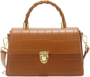 Women's Crocodile Pattern Handbag Purse PU Leather Classic Top Handle Satchel Bag Flap Shoulder Bag Outdoor Crossbodybag1719OWOISS
