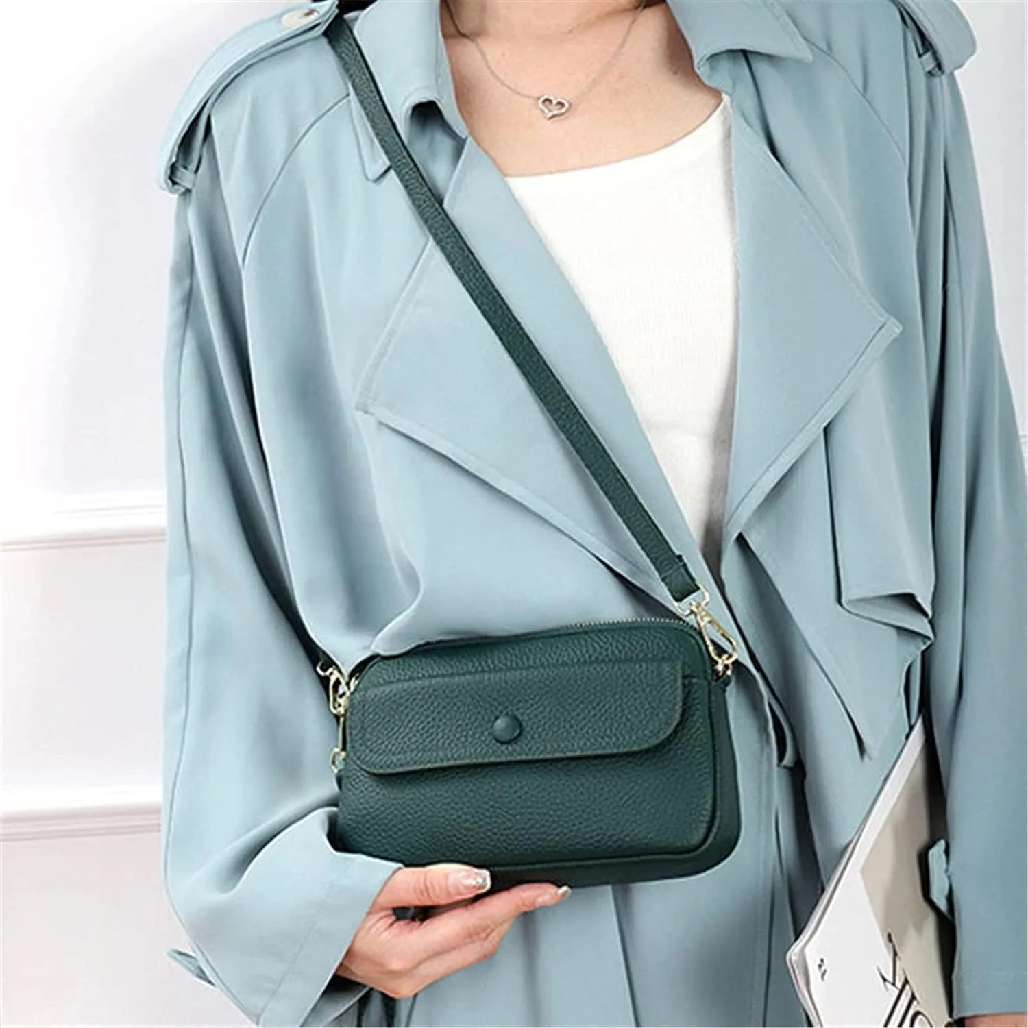 Women's Crossbody Bags with Shoulder Strap and Wrist Strap Women's Zipper Crossbody Bags