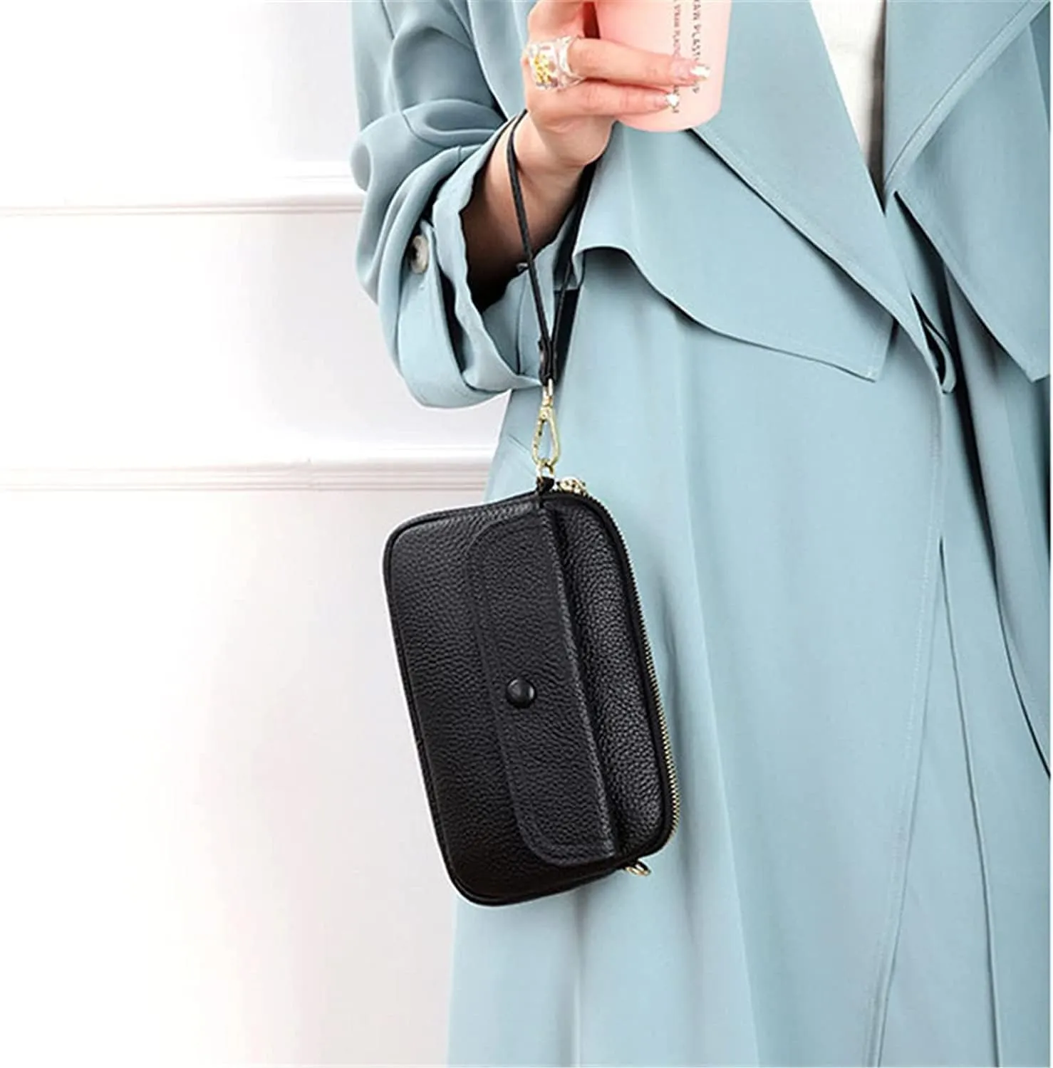 Women's Crossbody Bags with Shoulder Strap and Wrist Strap Women's Zipper Crossbody Bags