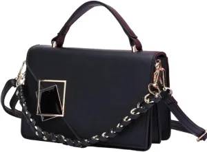 Women's Crossbody Massager Fashion bag, Satchel Purses, Handbags, Shoulder Bags, Clutch Bags, Womwn Gift, Ebony, Black