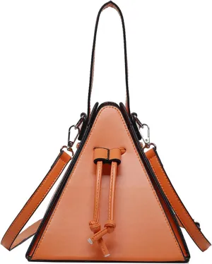 Women's Evening Clutch Bag PU Leather Unique Top Handle Crossbody Bag Triangle Satchel Handbag Daily Use Shoulder Bag