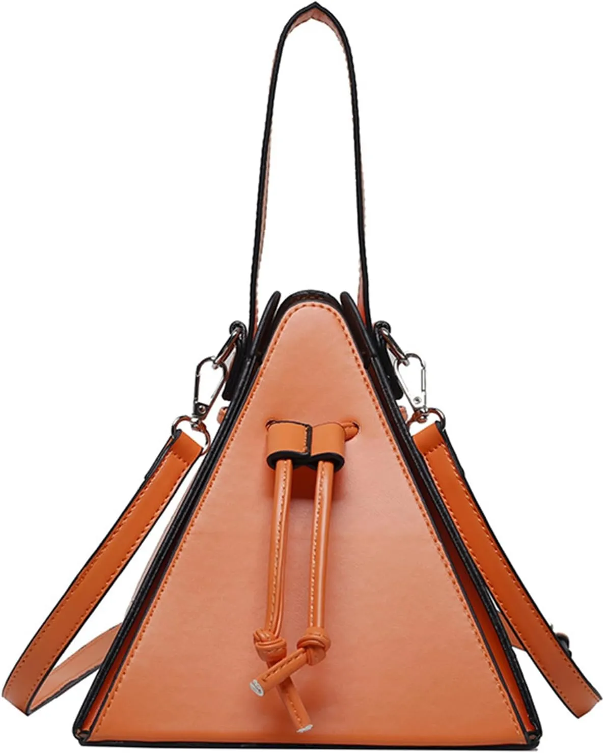 Women's Evening Clutch Bag PU Leather Unique Top Handle Crossbody Bag Triangle Satchel Handbag Daily Use Shoulder Bag