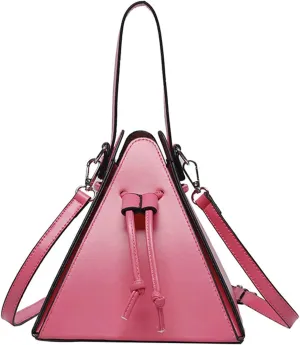 Women's Evening Clutch Bag PU Leather Unique Top Handle Crossbody Bag Triangle Satchel Handbag Daily Use Shoulder Bag