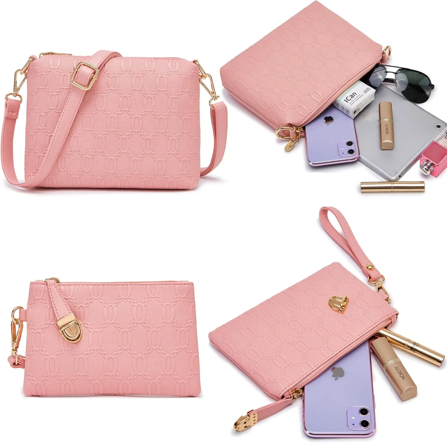 Women's Fashion Handbags Tote Bags Shoulder Bag Top Handle Satchel Purse Set 4pcs