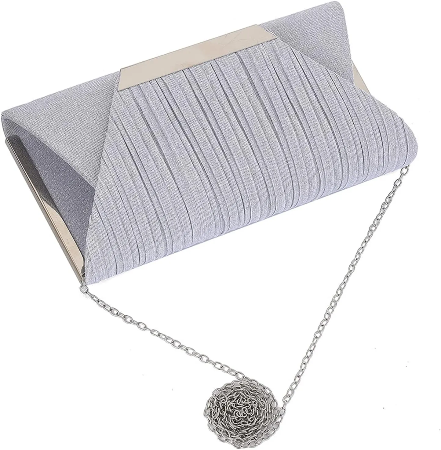 Womens Glitter Clutch Bags Flap Elegant Purse Evening Bag Formal Handbag with Detachable Chain
