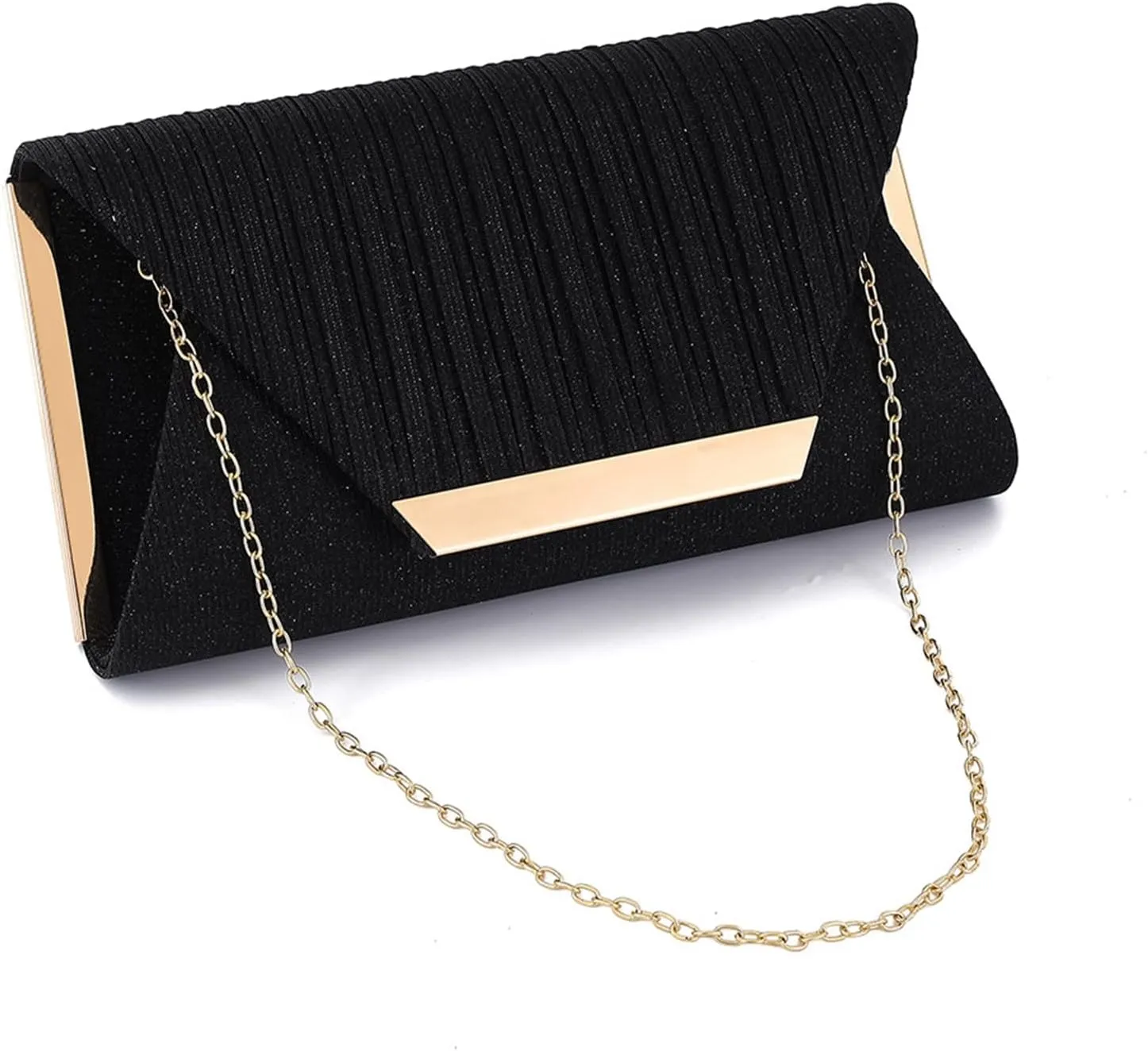 Womens Glitter Clutch Bags Flap Elegant Purse Evening Bag Formal Handbag with Detachable Chain