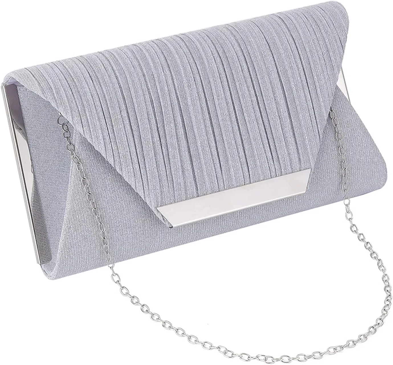 Womens Glitter Clutch Bags Flap Elegant Purse Evening Bag Formal Handbag with Detachable Chain