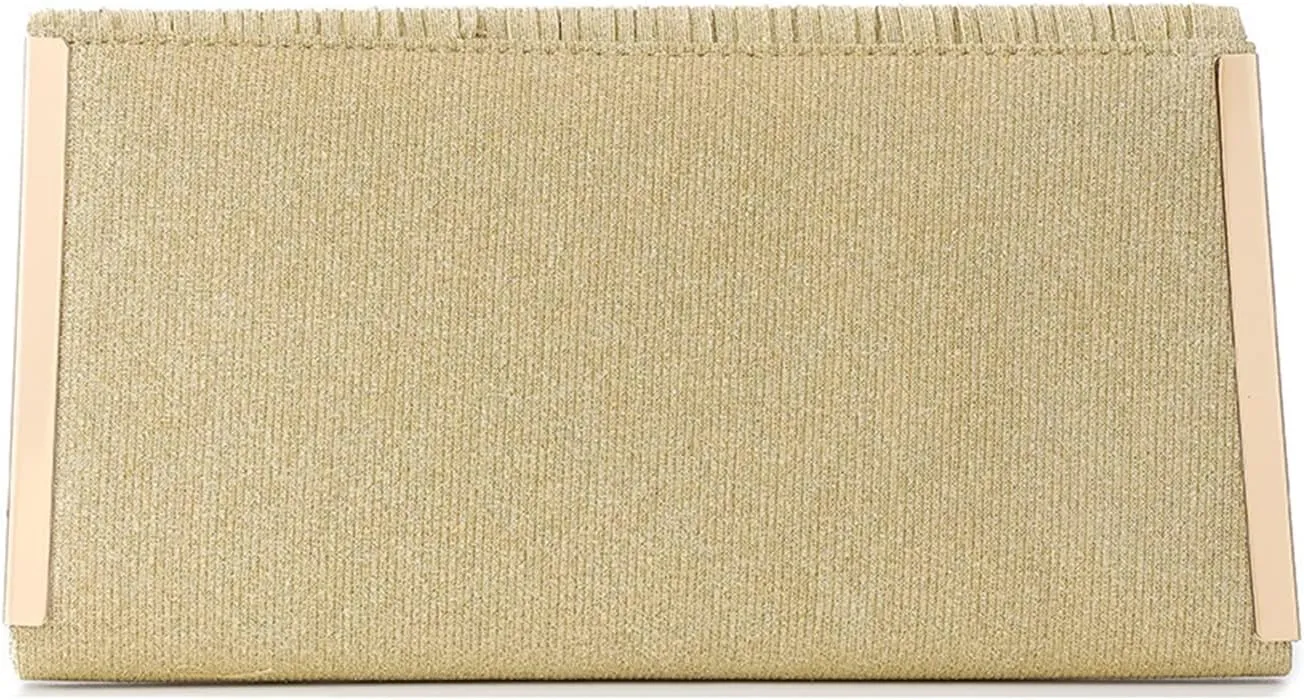 Womens Glitter Clutch Bags Flap Elegant Purse Evening Bag Formal Handbag with Detachable Chain