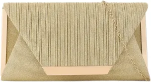 Womens Glitter Clutch Bags Flap Elegant Purse Evening Bag Formal Handbag with Detachable Chain