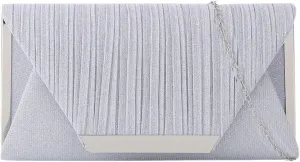 Womens Glitter Clutch Bags Flap Elegant Purse Evening Bag Formal Handbag with Detachable Chain