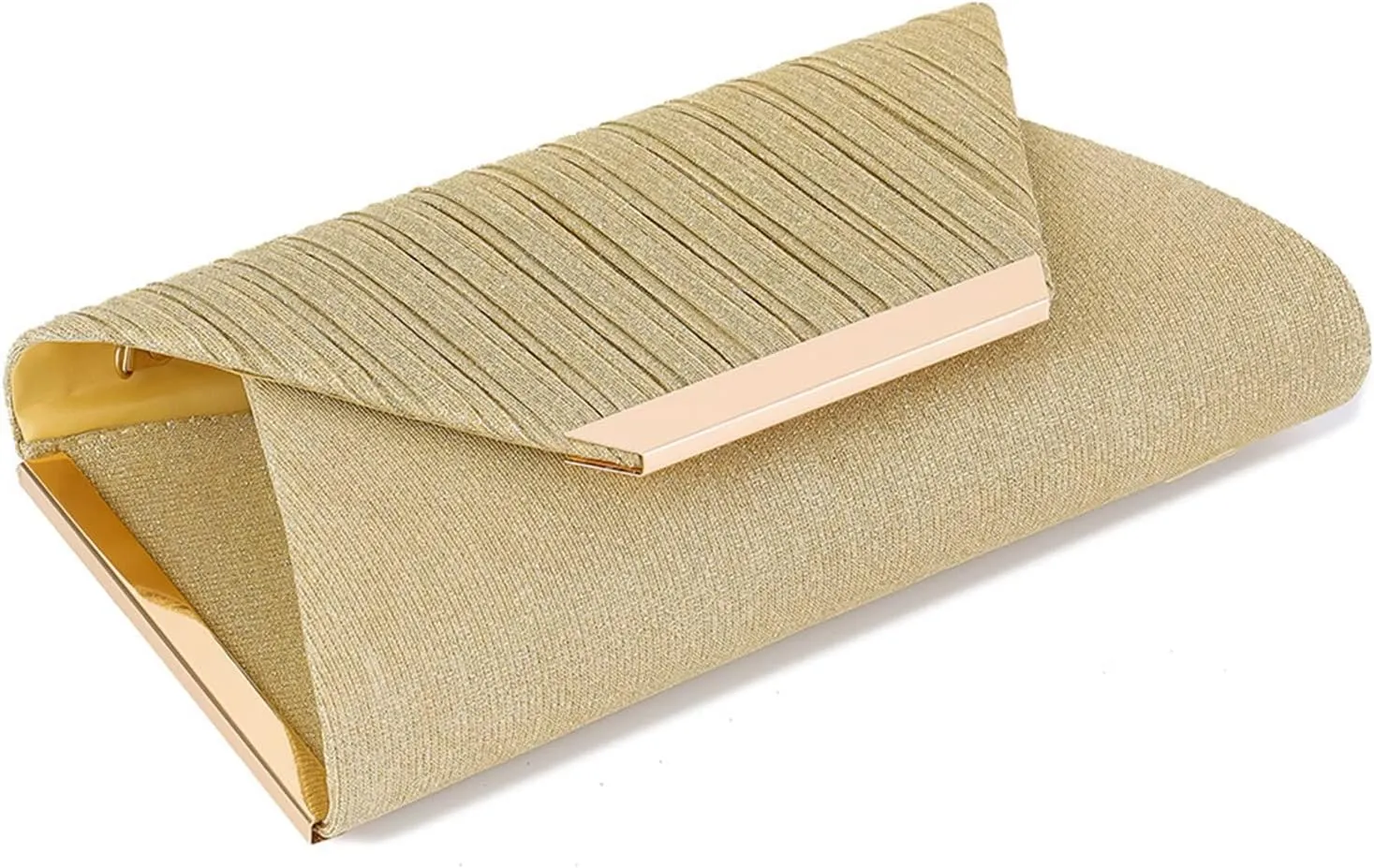Womens Glitter Clutch Bags Flap Elegant Purse Evening Bag Formal Handbag with Detachable Chain