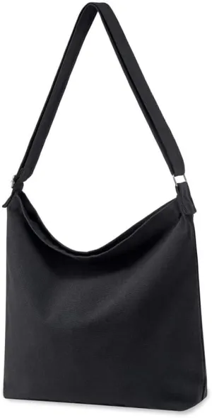 Women's Large Canvas Crossbody Tote Handbag - Blank Design for Customization