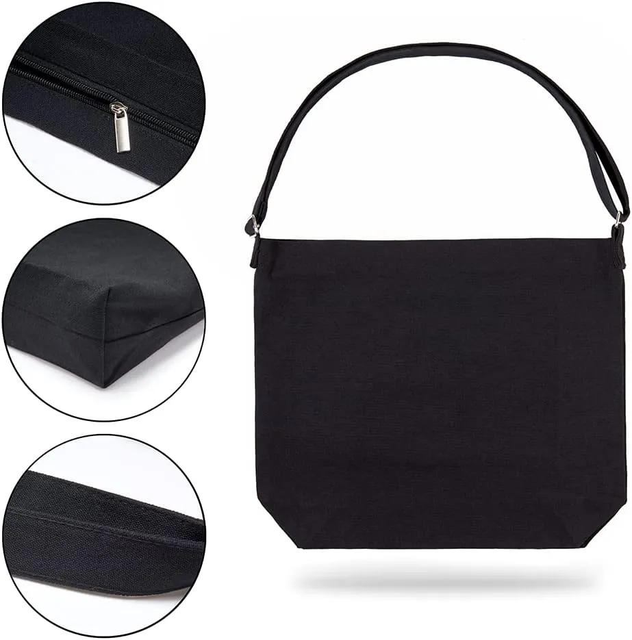 Women's Large Canvas Crossbody Tote Handbag - Blank Design for Customization