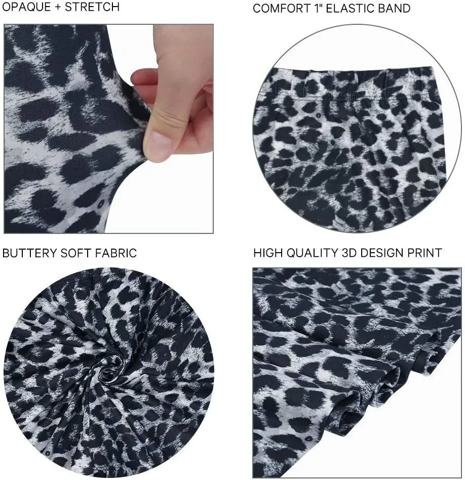 Women's Leopard Printed Leggings Animal Skin Brushed Buttery Soft Tights