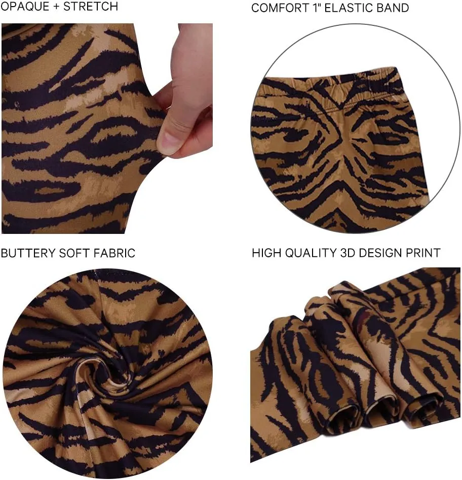 Women's Leopard Printed Leggings Animal Skin Brushed Buttery Soft Tights