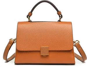 Women's Luxury Top Handle Satchel Bag Genuine Leather Classic Shoulder Bag Flap Crossbody Outdoor Work Handbag Pursebag2185OWOISS