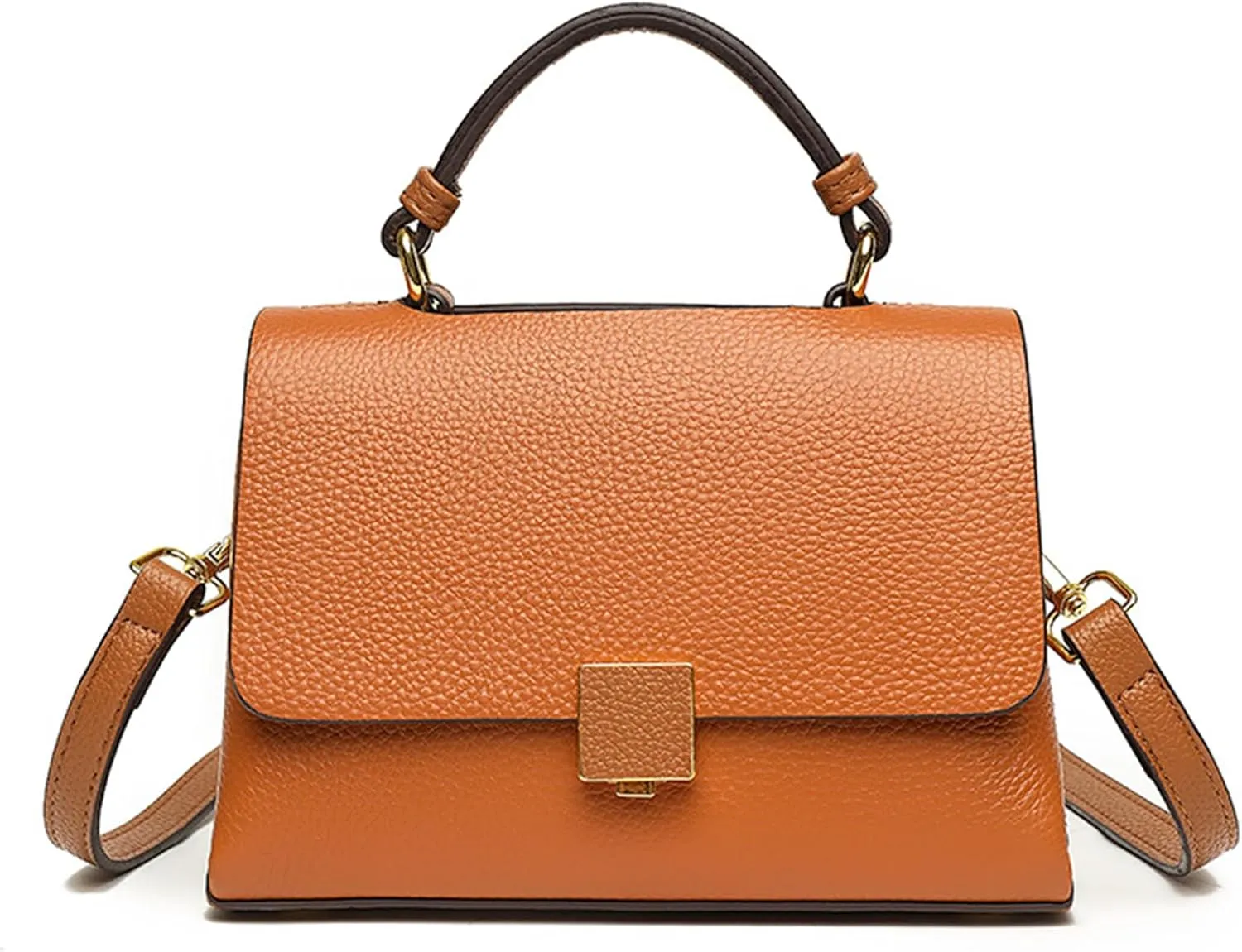 Women's Luxury Top Handle Satchel Bag Genuine Leather Classic Shoulder Bag Flap Crossbody Outdoor Work Handbag Pursebag596OWOISS