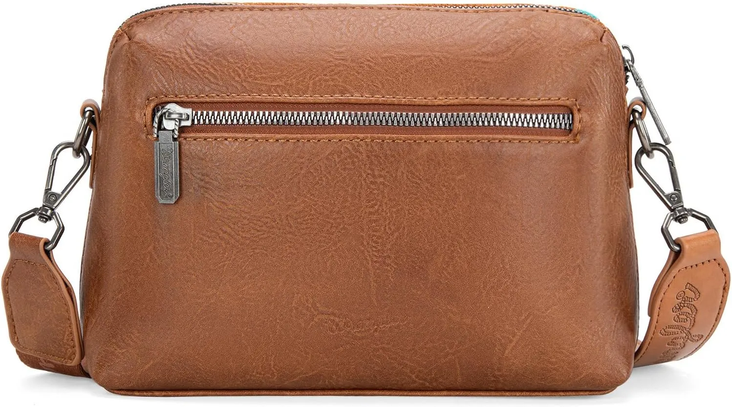 Wrangler Western Aztec Small Crossbody Bags for Women Multi Pocket Over Shoulder Crossbody Purse with Guitar Strap
