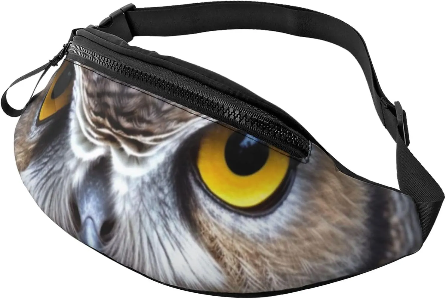 Yellow eyed owl Fanny Pack for Men Women Fashion Waist Packs Travel Crossbody Bag With Adjustable Strap Everywhere Belt Bag Waterproof Chest Bags Cycling Bum Bag Wallet