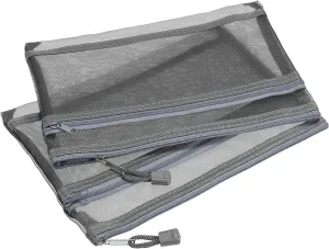 YOKIVE 6 Pack Mesh Cosmetic Bags, A5 Nylon Pencil Cases | Double Zipper Travel Organizers Makeup Pouch, Great for Home(Gray)