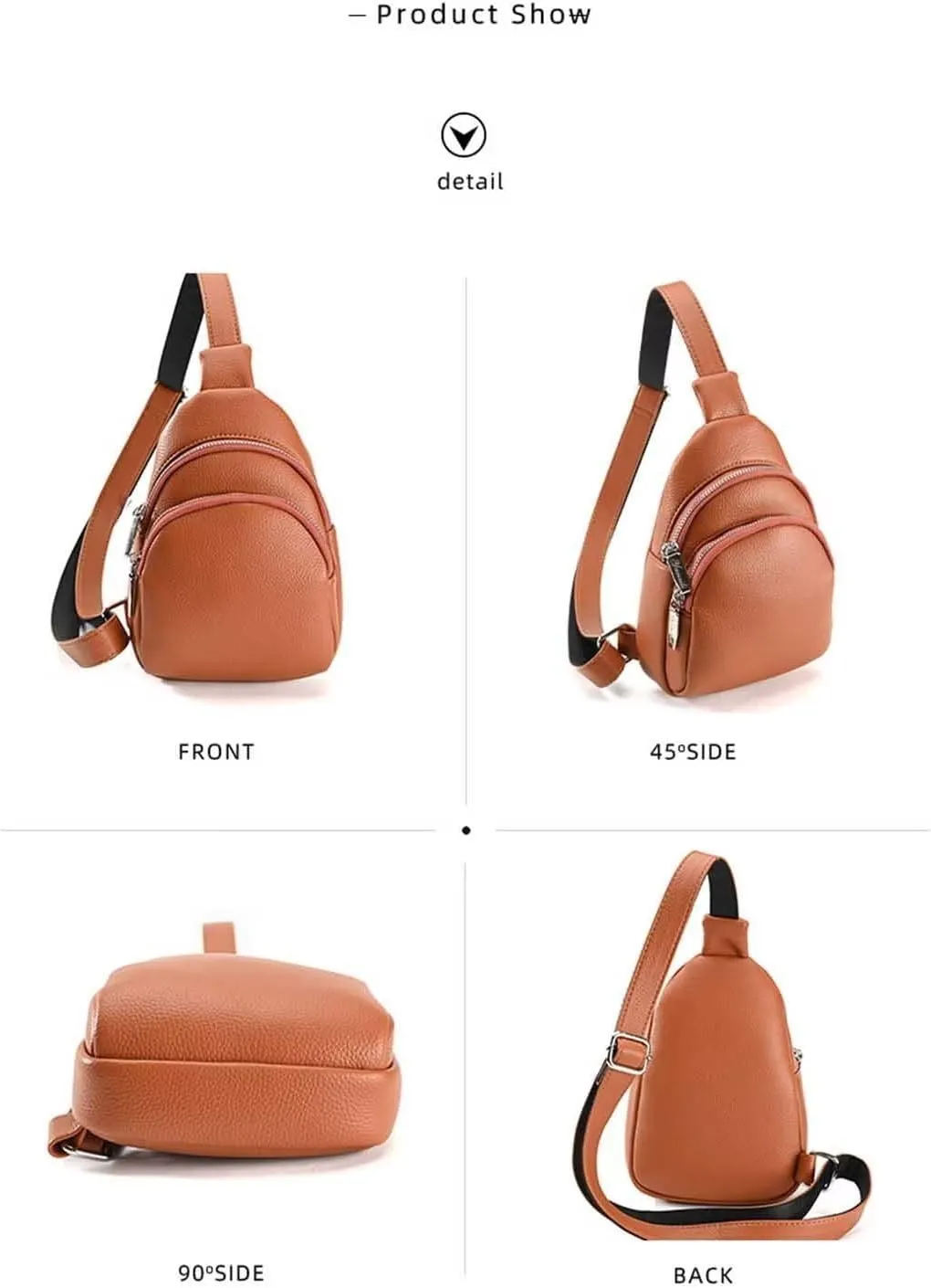 YUAKOU Fashion Small Sling Bag For Women Leather Crossbody Fanny Packs Chest Bag For Woman Girl