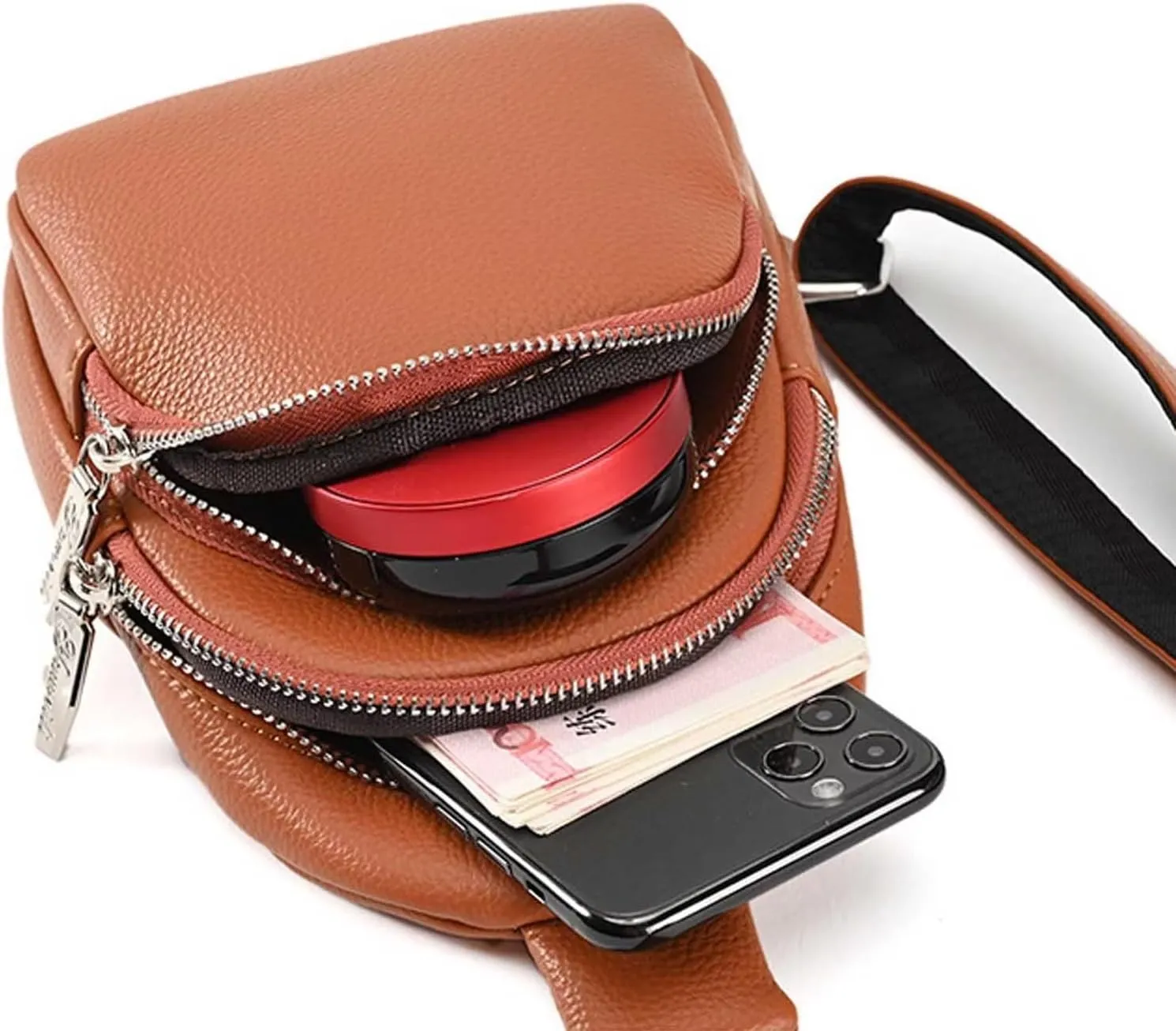 YUAKOU Fashion Small Sling Bag For Women Leather Crossbody Fanny Packs Chest Bag For Woman Girl