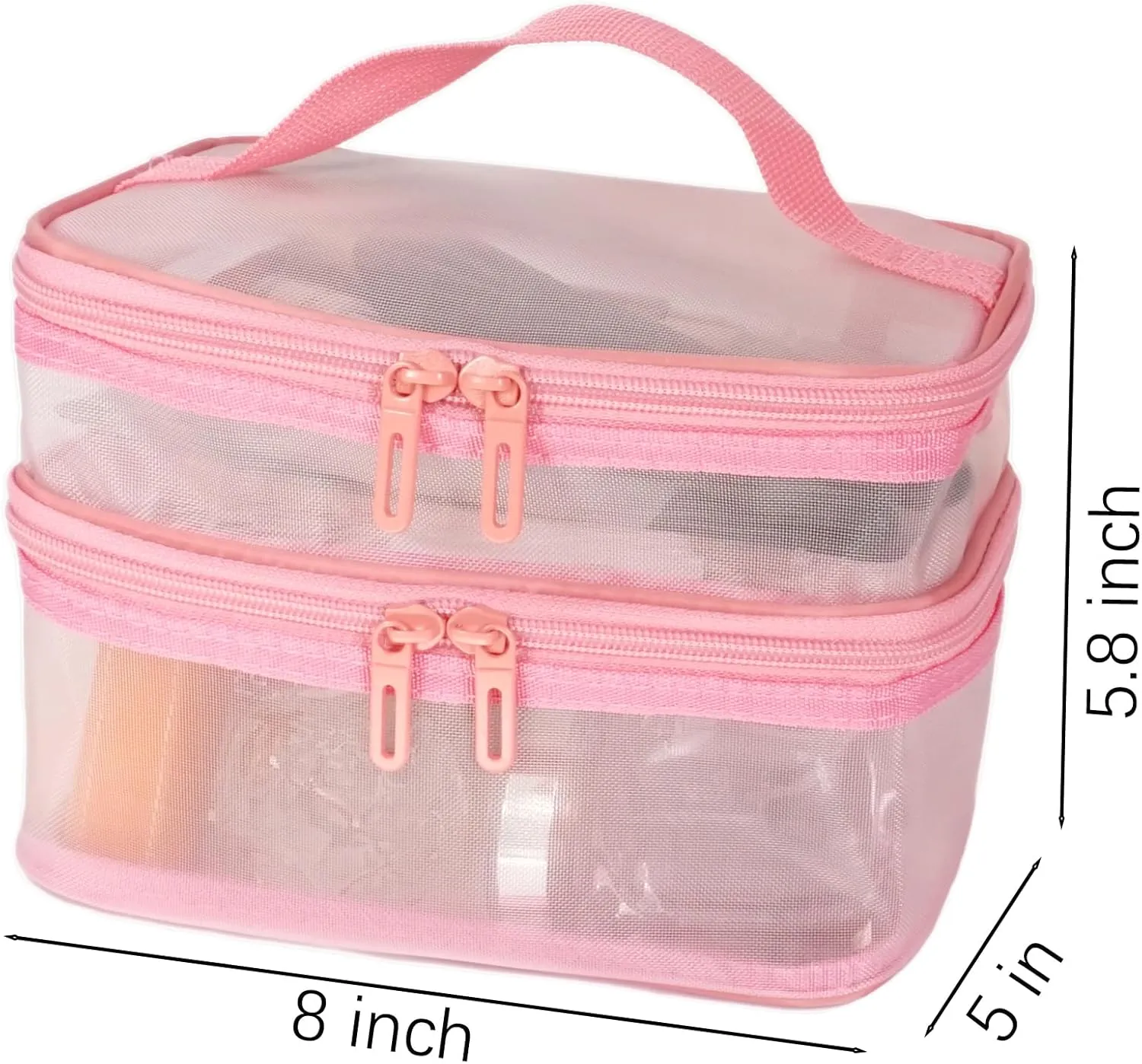 YunZh Mesh Makeup BagCosmetic BagSmall Travel Kit Storage Pouch Clear Portable Toiletry Bags Set for Women Girl