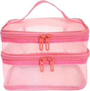 YunZh Mesh Makeup BagCosmetic BagSmall Travel Kit Storage Pouch Clear Portable Toiletry Bags Set for Women Girl