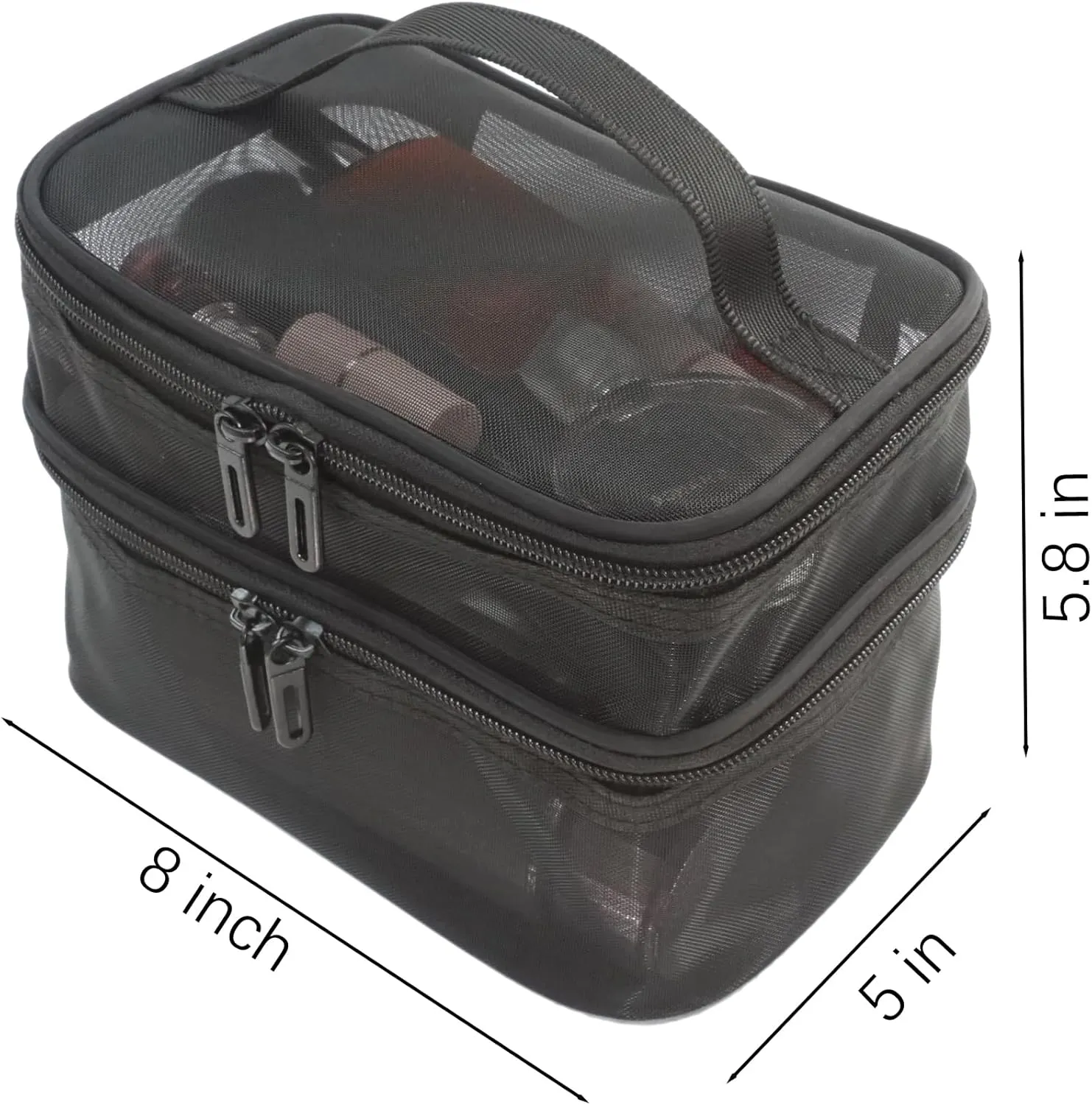 YunZh Mesh Makeup BagCosmetic BagSmall Travel Kit Storage Pouch Clear Portable Toiletry Bags Set for Women Girl