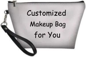 ZFRXIGN Custom Makeup Travel Bag for Women Men Leather Pouch Cosmetic Toiletry Bags Storage Portable Pack Waterproof Put Your Picture on
