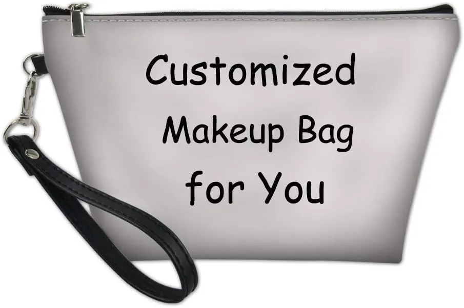 ZFRXIGN Custom Makeup Travel Bag for Women Men Leather Pouch Cosmetic Toiletry Bags Storage Portable Pack Waterproof Put Your Picture on